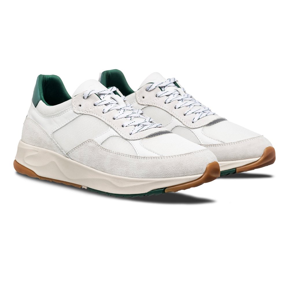 CLAE TOPANGA Sneakers Womens USA148-B36 In White Leather Trekking Green